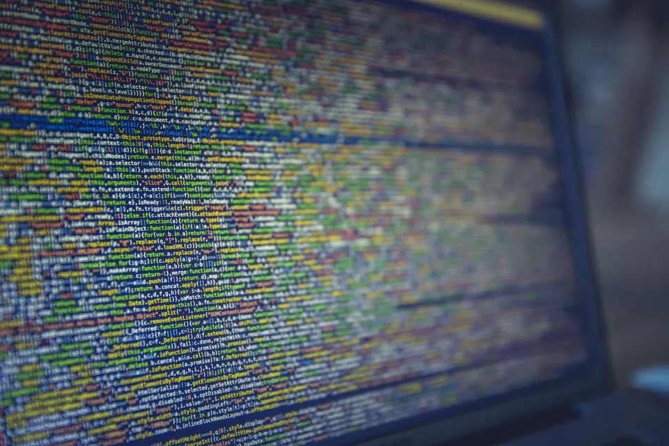 Close-up of encoded text on a developer terminal screen