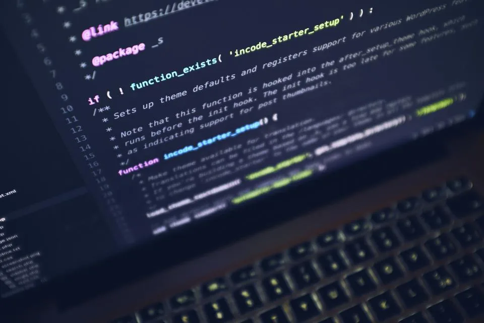Rows of identifiers on a dark screen in a monospaced font